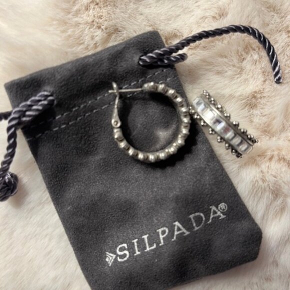 Silpada Silver - Cubic Zirconia Hoop Earrings - Picture 3 of 3